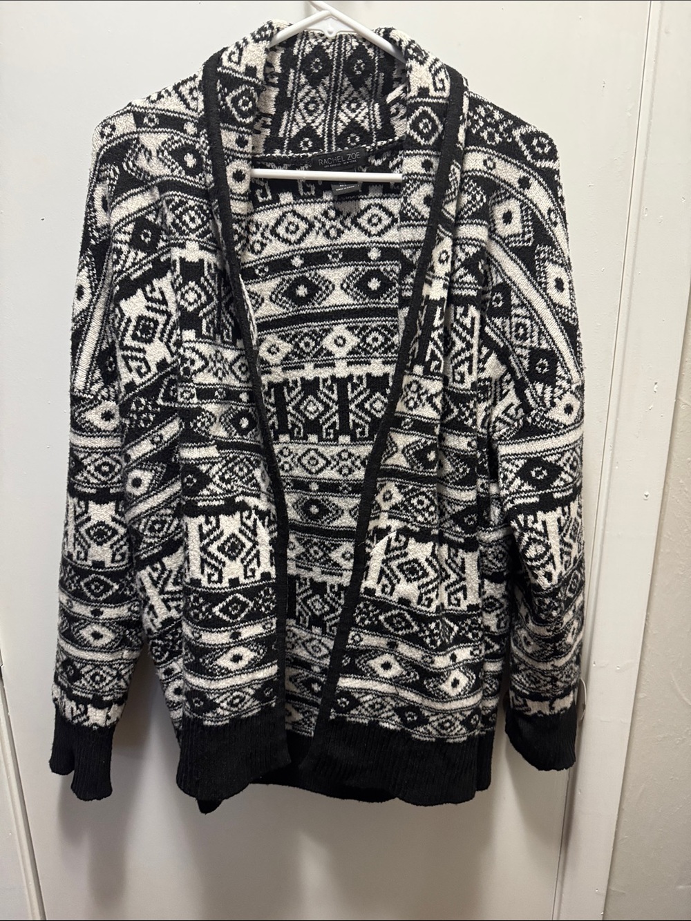 Rachel Zoe Black & White Geometric Shawl Cardigan(3)